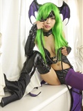 [Cosplay]  Darkstalkers  Morrigan with great body in latex(107)